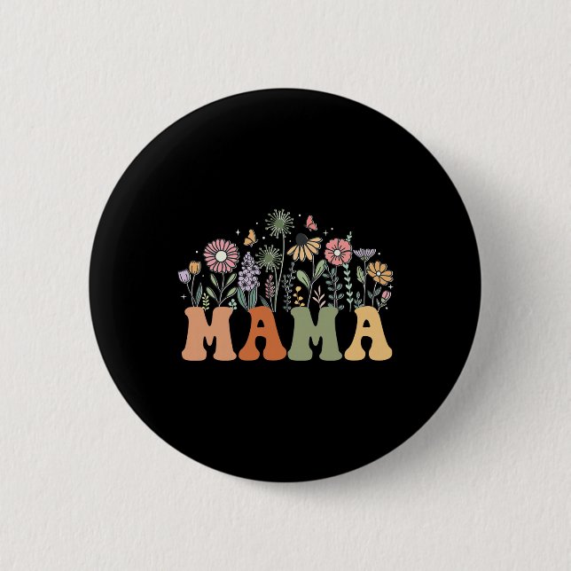 Mama Wildflower Floral Birthday Baby Shower New Ma Knapp (Framsida)