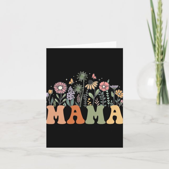 Mama Wildflower Floral Birthday Baby Shower New Ma Kort (Framsida)