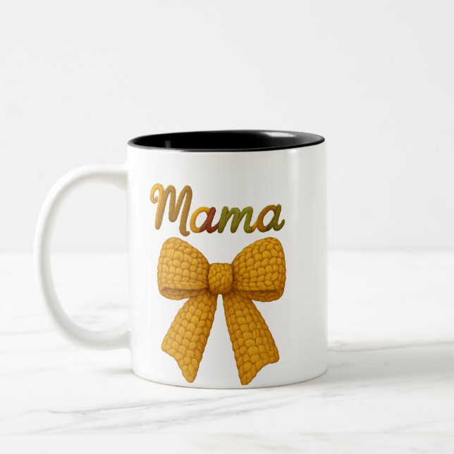 mama  yarn design Två-Tonad mugg (Vänster)