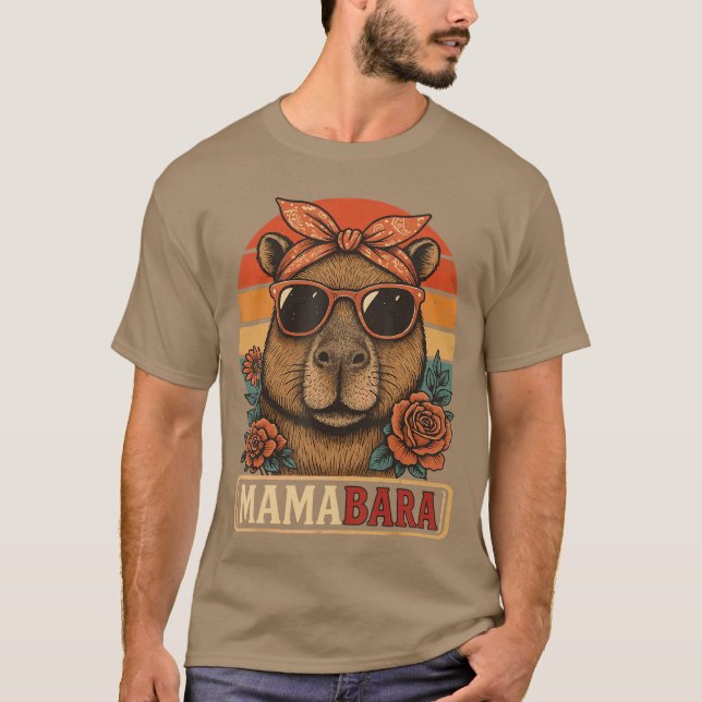Mamabara Capybara Mother boy T Shirt (Framsida)