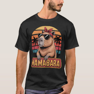 Mamabara Capybara Roliga Retro Solglasögon Djur T Shirt