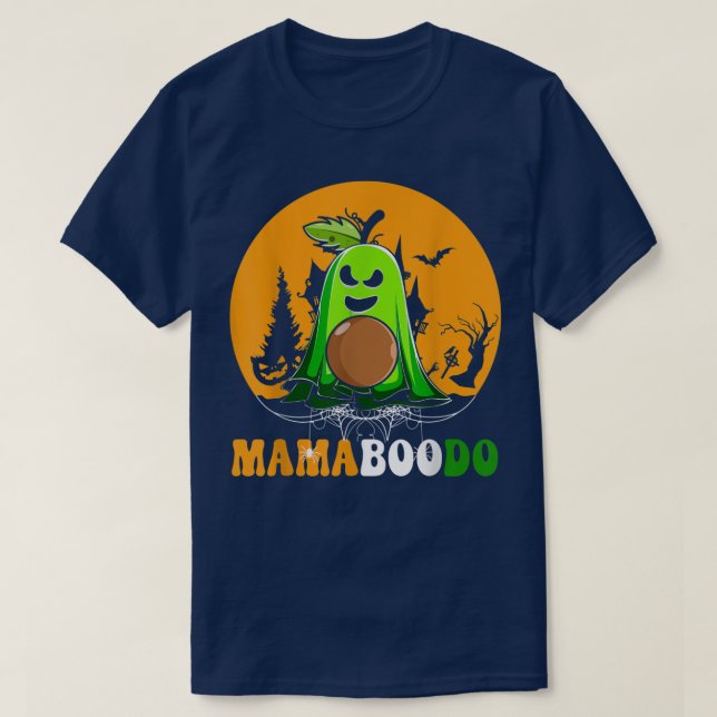 Mamaboodo Scary Ghost Avocado Vegan Fruits Älskare T Shirt (Design framsida)