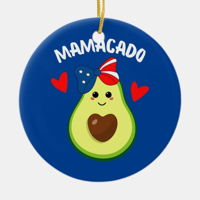 Mamacado Avocado Pgraant Mamma Gravid Avo Julgransprydnad Keramik (Framsidan)