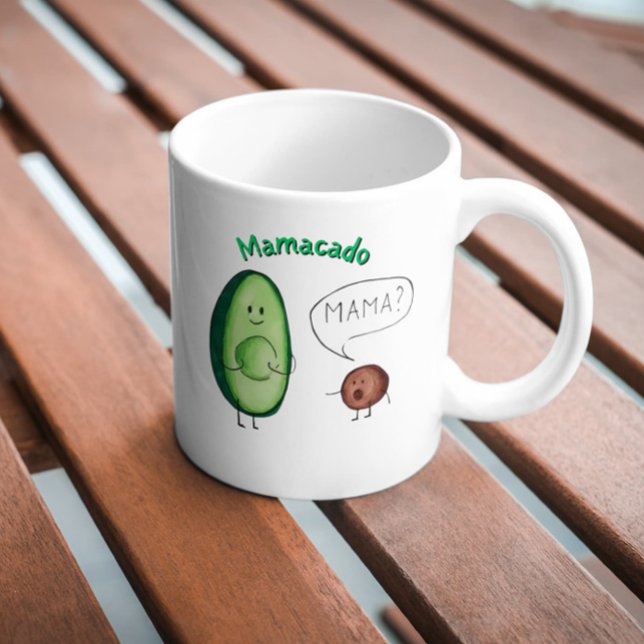 Mamacado Funny Avocado Mamma Design - Cute Pun Gif Kaffemugg (Skapare uppladdad)