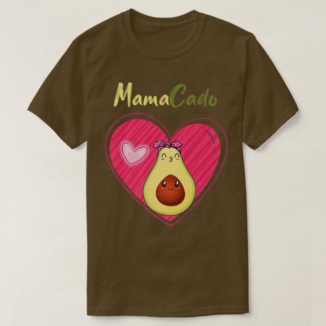 Mamacado Funny Cute Avocado Pregant Mamma Gravid T Shirt (Design framsida)