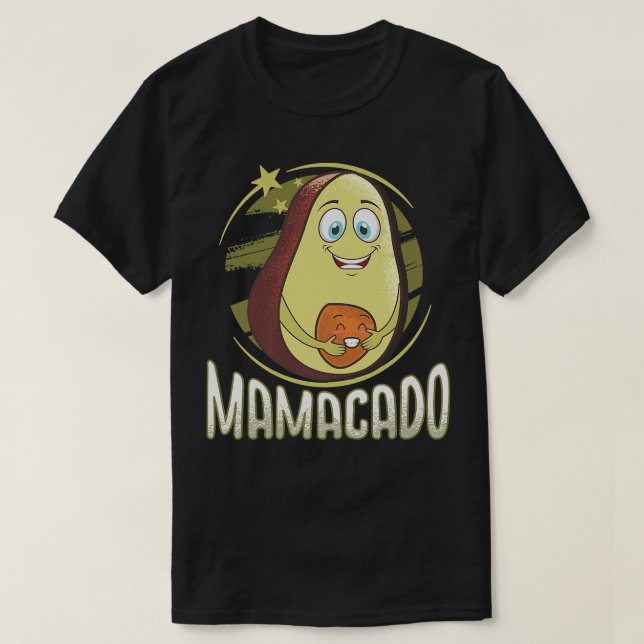 Mamacado Funny Mamma Avocado Gravid Announcement T Shirt (Design framsida)