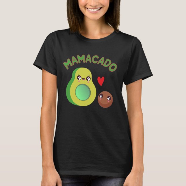 Mamacado Gravid Meddelande Avokado Gravid gravidit T Shirt (Framsida)