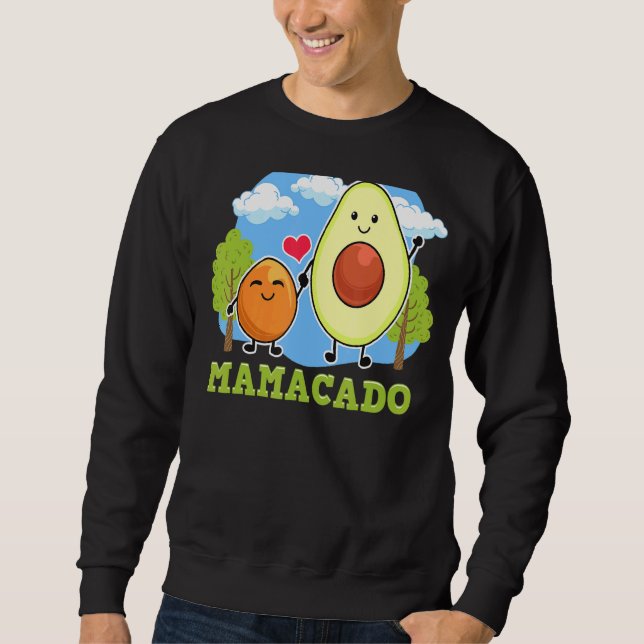 Mamacado Mamma Avocado med utsäde Vegan Mamma Mor Lång Ärmad Tröja (Framsida)