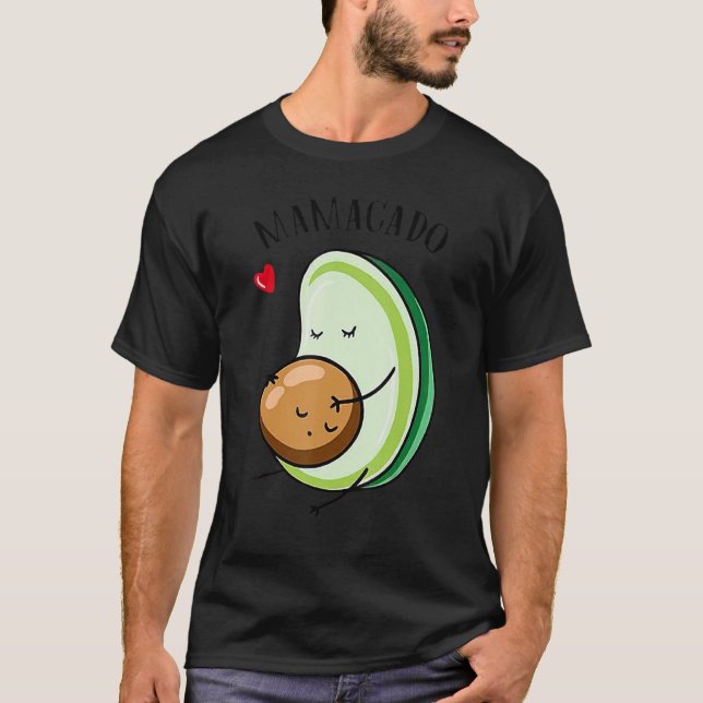 Mamacado Pregnant Avocado Gravid Meddelande M T Shirt (Framsida)