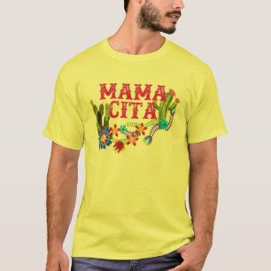 Mamacita, mexikanska blommor Fiesta Cinco De T Shirt