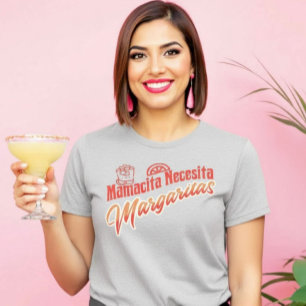 Mamacita Necesita Margaritas Roligt T Shirt