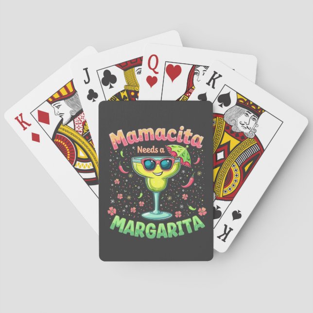 Mamacita Needs a Margarita Cinco De Mayo Party Casinokort (Baksidan)