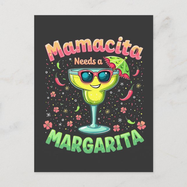 Mamacita Needs a Margarita Cinco De Mayo Party Inbjudan Vykort (Framsida)