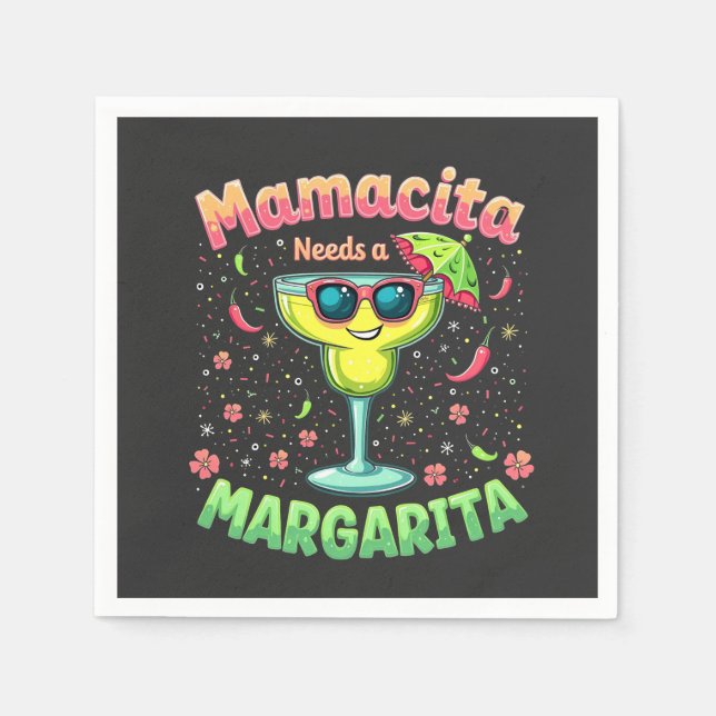 Mamacita Needs a Margarita Cinco De Mayo Party Pappersservett (Framsidan)