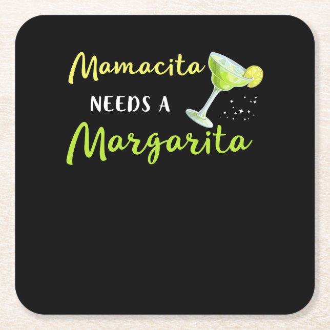Mamacita Needs A Margarita Underlägg Papper Kvadrat (Framsidan)