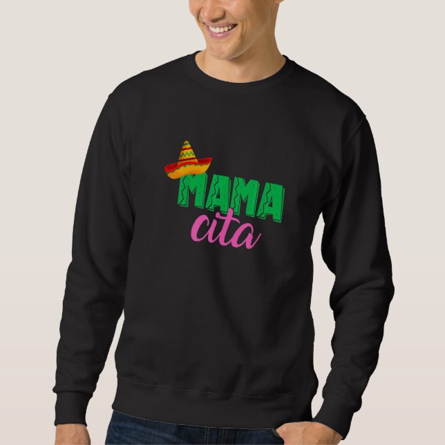 Mamacita Papacito Cinco De Mayo Couple Matching F Lång Ärmad Tröja (Framsida)