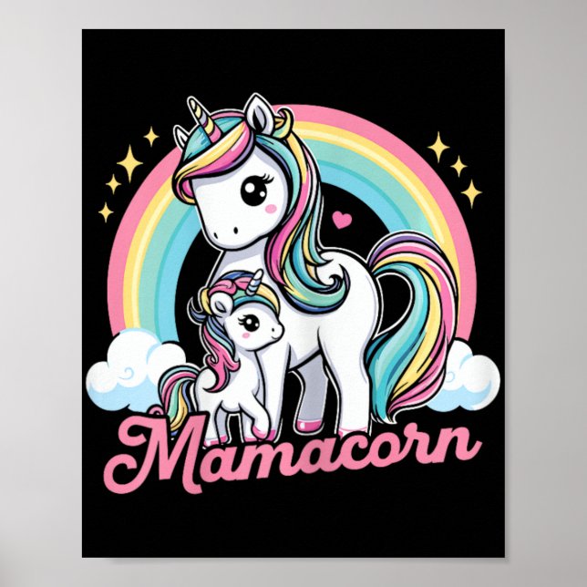 Mamacorn - Funny Cute Unicorn Costume Mamma Mor Poster (Framsidan)