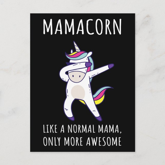 Mamacorn IV - Fantastisk Mamma Unicorn Vykort (Framsida)