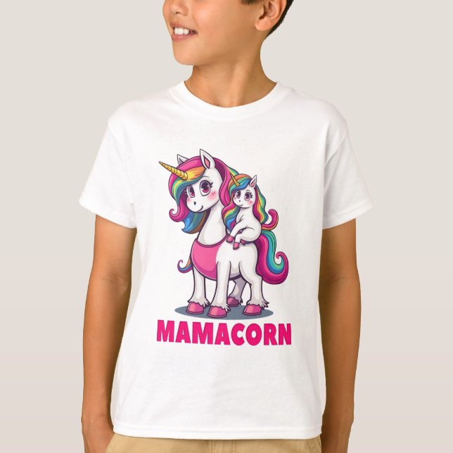 Mamacorn - Magic Unicorn Mamma T Shirt (Framsida)