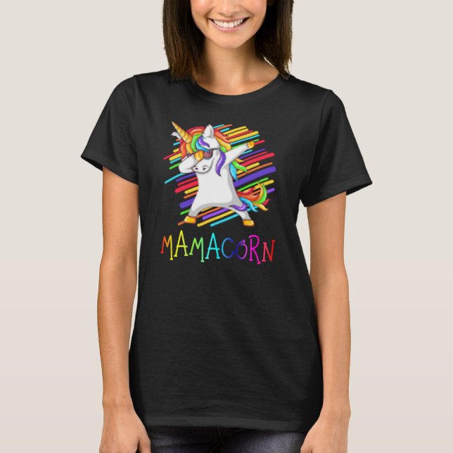 Mamacorn Mamma Dabbing Unicorn Costume Funny T Shirt (Framsida)