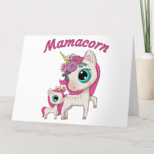 Mamacorn: mors dag Gift Mamma & DDotter Unicorn Tack Kort