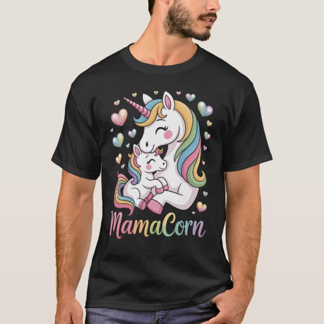 Mamacorn Unicorn Mors dag T Shirt (Framsida)
