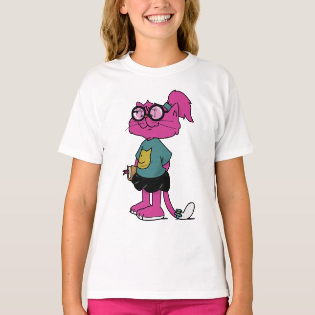 MAMAMACANZ | Rosa Katt T Shirt (Framsida)