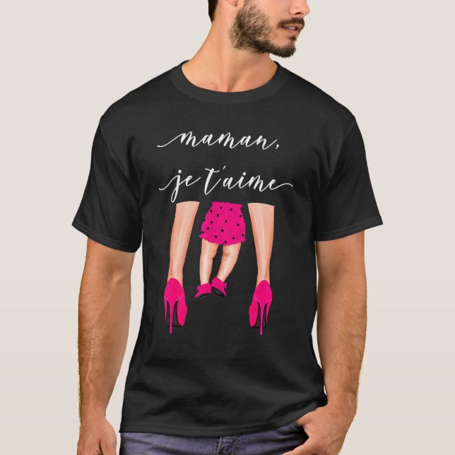 Maman Je T'aime for Mors dag Talent Shoes T Shirt (Framsida)