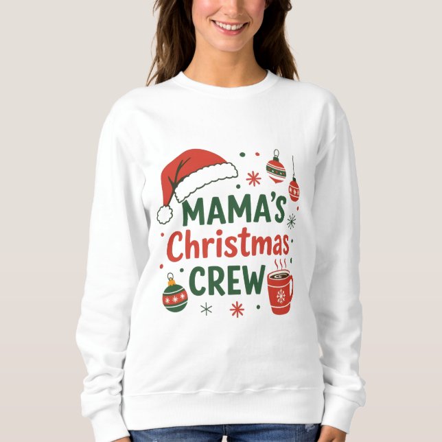 Mama's Christmas crew merry cute tee (Framsida)