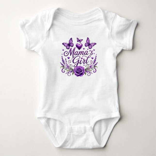 Mamas flicka fjäril akvarell blommig design t shirt (Framsida)