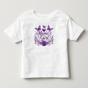 Mamas flicka fjäril vattenfärg blomsterdesign t shirt