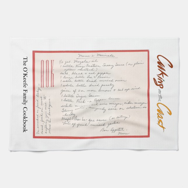 Mamas Handskriven Marinad Recept Kökshandduk (Horisontell)