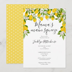 Mamas Huvudknuff Citron Baby Shower Inbjudningar