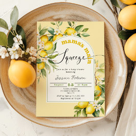 Mamas huvudsakliga klämma citron citrus baby showe inbjudningar