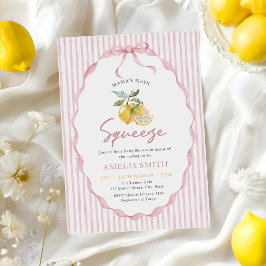 Mamas huvudsakliga Squeeze Lemon Baby Shower Inbjudningar