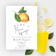 Mamas huvudsqueeze Citron baby shower