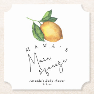 Mamas huvudsqueeze Citron baby shower Underlägg Papper