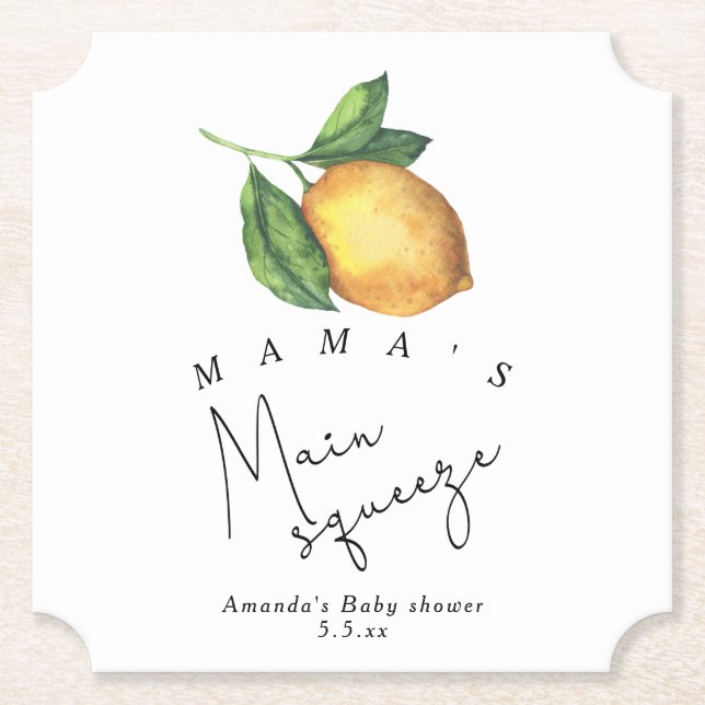 Mamas huvudsqueeze Citron baby shower Underlägg Papper (Framsida)