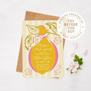 Mamas Huvudstöt Citron Baby Shower Inbjudningar