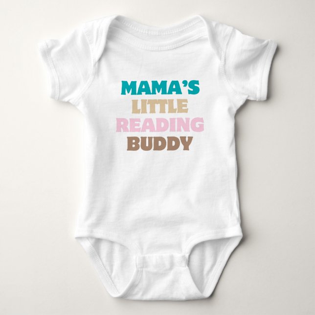 Mamas lilla läskompis färgglad bokälskare t shirt (Framsida)