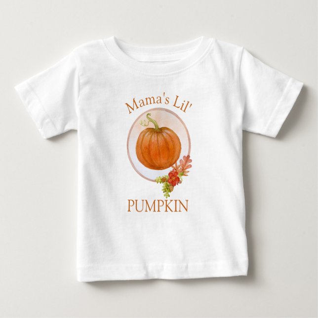 Mamas lilla pumpa | Babys första Thanksgiving T Shirt (Framsida)