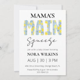 Mama's main squeeze citrus baby shower invitation inbjudningar