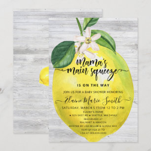 Mamas Main Squeeze Lemon Baby Shower Inbjudningar