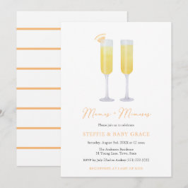 Mamas och Mimosas Momosa Baby Shower eller Sip & S Inbjudningar
