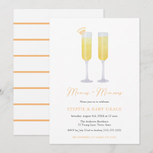 Mamas och Mimosas Momosa Baby Shower eller Sip & S Inbjudningar