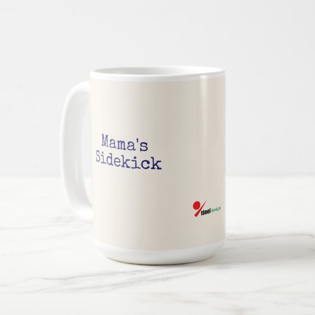 Mama's Sidekick Dog Mom Mug - Navy Blue Farmhouse  Kaffemugg (Framsida vänster)