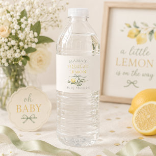Mamas Squeeze Citron Citrus Babyfirande Vattenflaska Etikett