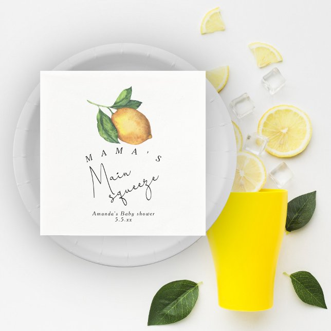 Mamas stora kärlek Lemon baby shower Pappersservett (Skapare uppladdad)