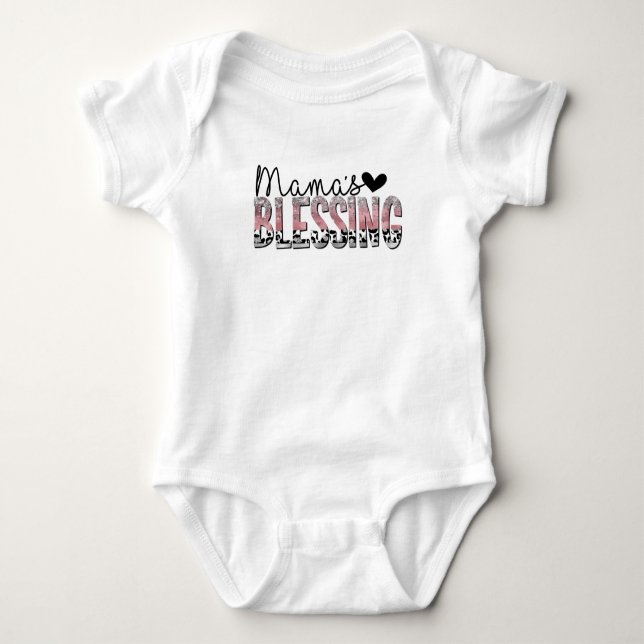Mamas välsignelse • Rosa Silver Glitter Leopard Fl T Shirt (Framsida)