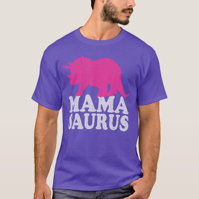 MAMASAURUS Cutericeratops Dinosaur Mom friends T Shirt (Framsida)